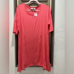 Cato Vibrant Coral Short Sleeve Dress